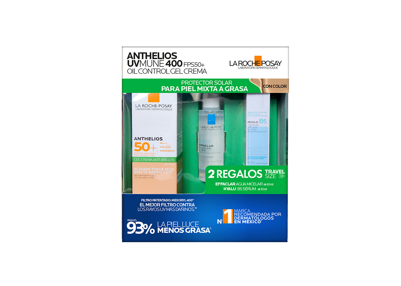 La Roche Posay Kit-Anthelios Gel Crema Toque Seco 50+ c/c 50ml + Effaclar Agua Micelar 50ml + Hyalu B5 Serum 10ml